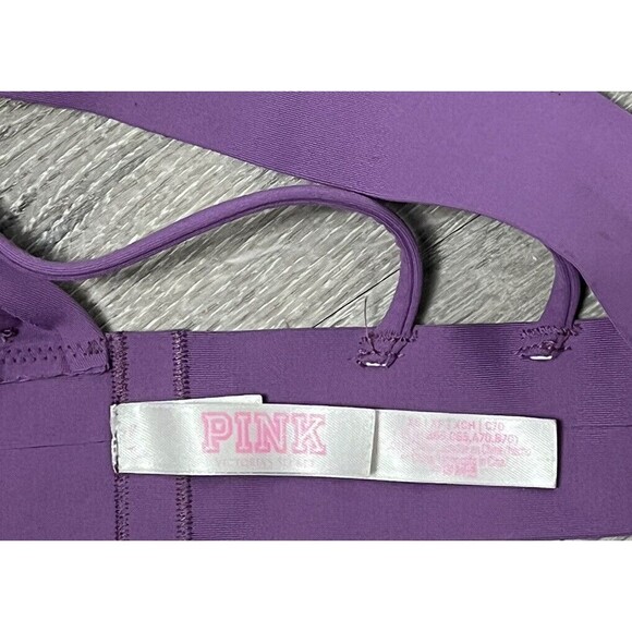 Victoria Secret Pink Bra Purple Triangle Bralette Multiway Racerback Wireless XS - Picture 4 of 4